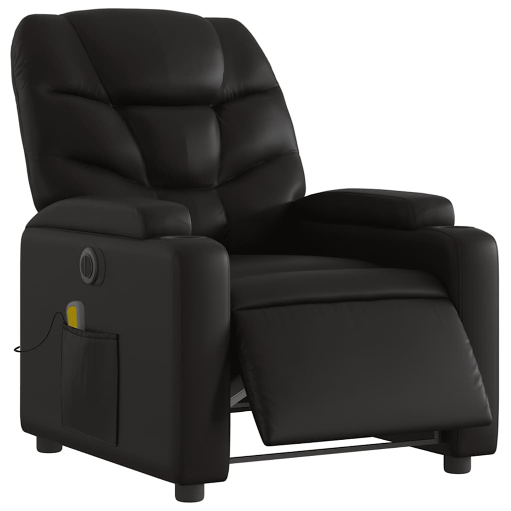 Massagesessel Elektrisch Schwarz Kunstleder