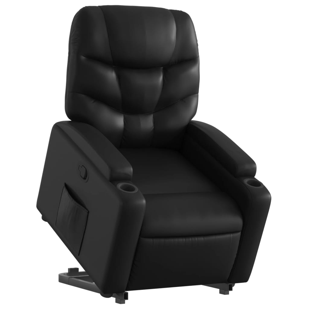 Fauteuil inclinable avec aide à la verticalisation, similicuir noir