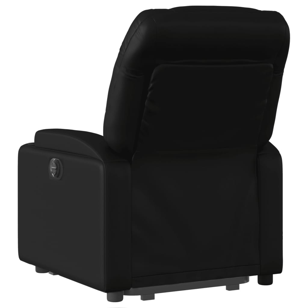 Fauteuil relax avec releveur électrique, noir, simili cuir