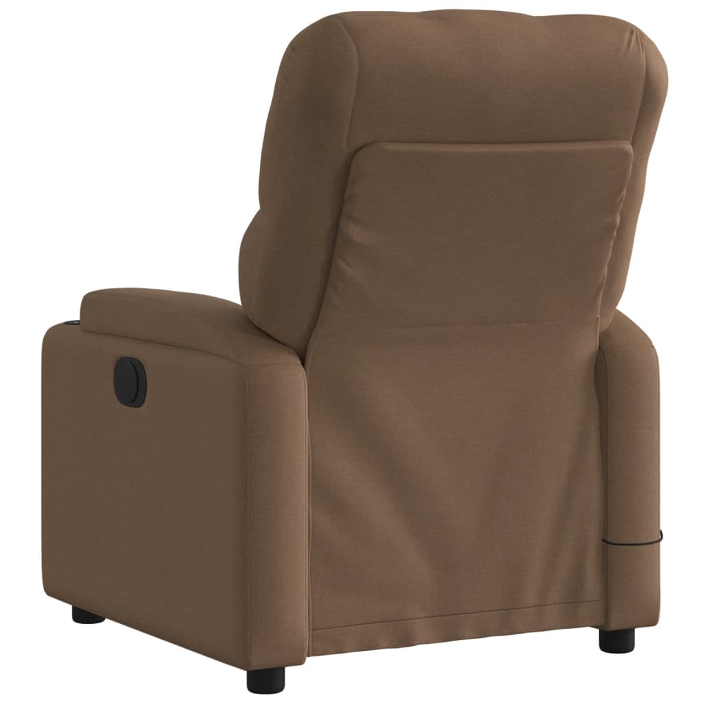 Fauteuil de massage électrique en tissu marron