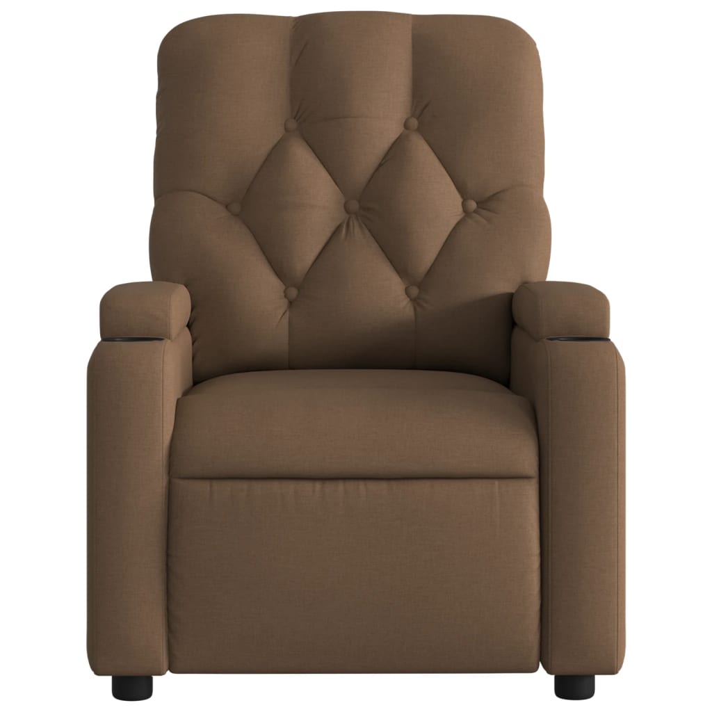 Fauteuil de massage électrique en tissu marron