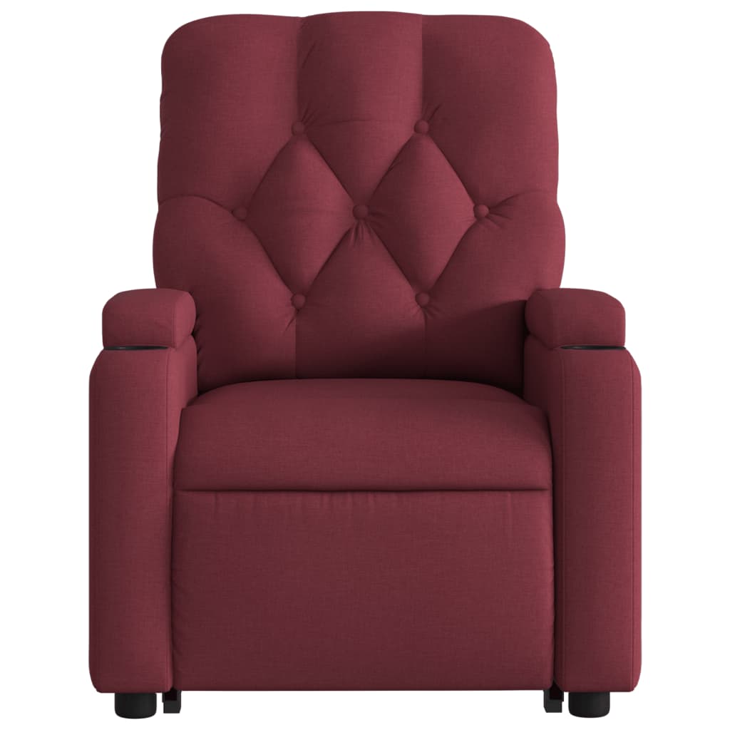 Fauteuil relax avec releveur électrique en tissu rouge vin