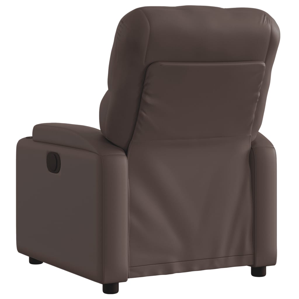 Fauteuil inclinable électrique en simili cuir marron