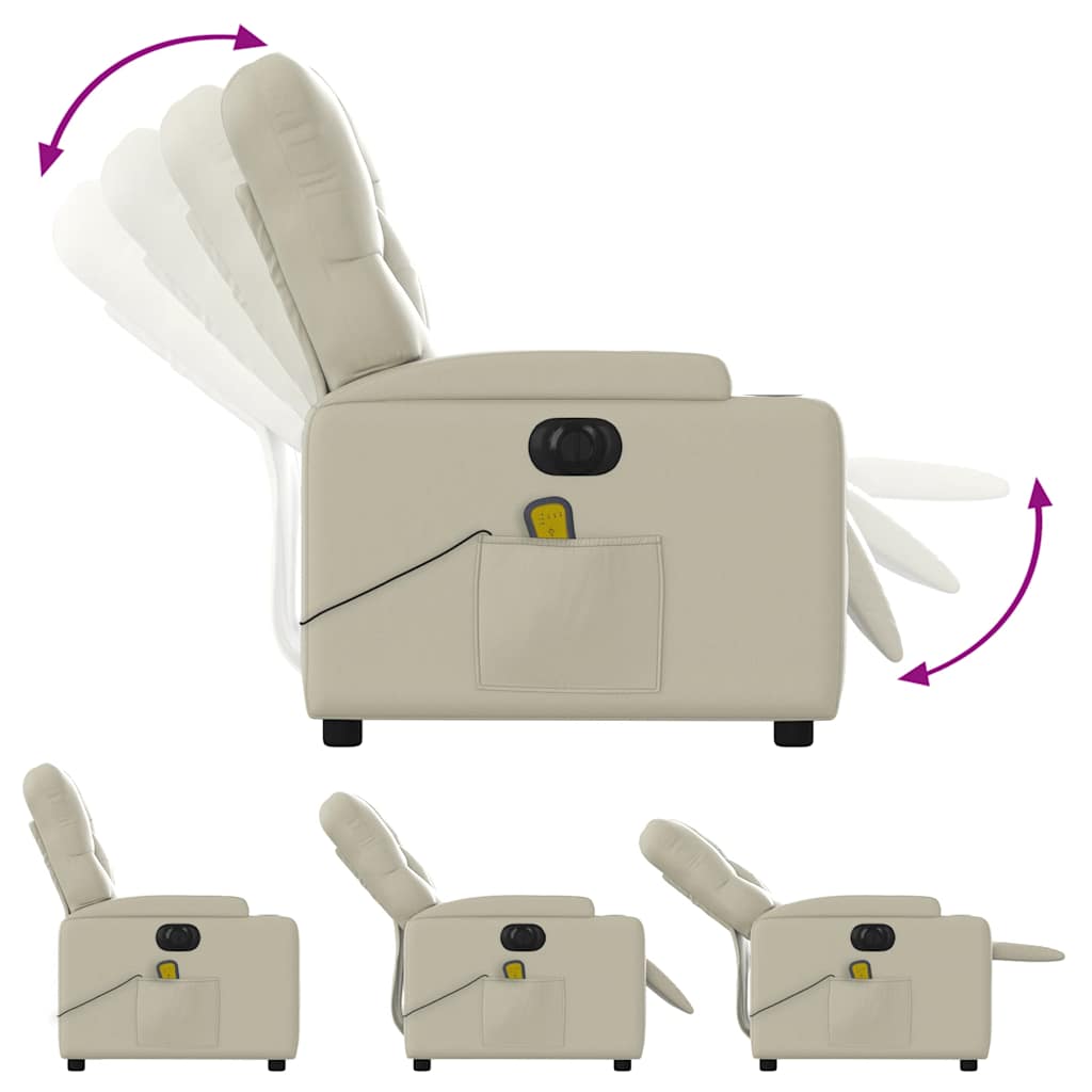 Fauteuil de massage électrique en similicuir crème