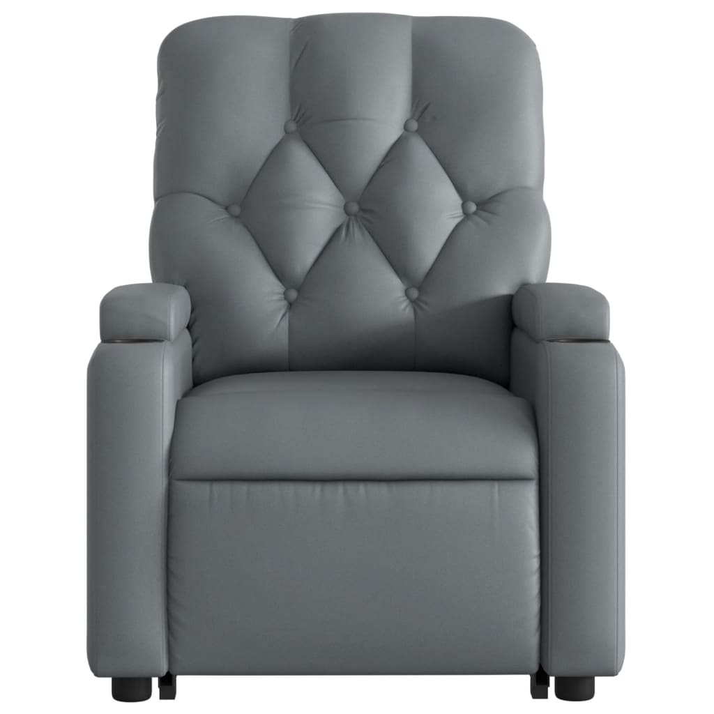 Fauteuil inclinable avec aide à la verticalisation, similicuir gris