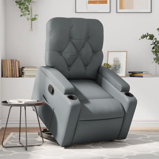 Fauteuil inclinable avec aide à la verticalisation, similicuir gris