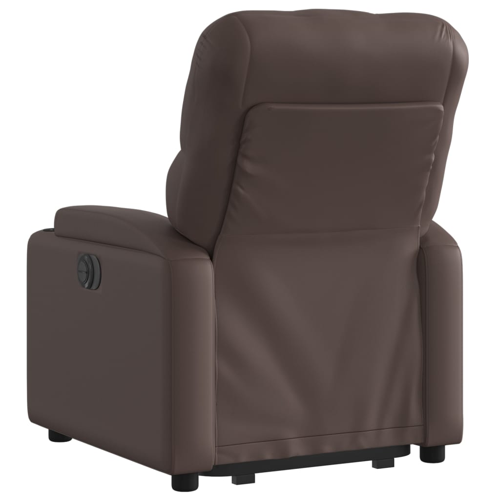 Fauteuil inclinable avec releveur électrique, simili cuir marron