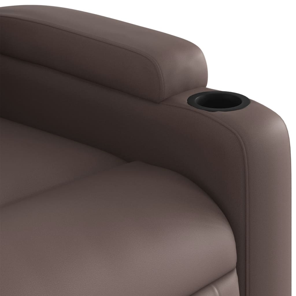 Fauteuil inclinable avec releveur électrique, simili cuir marron