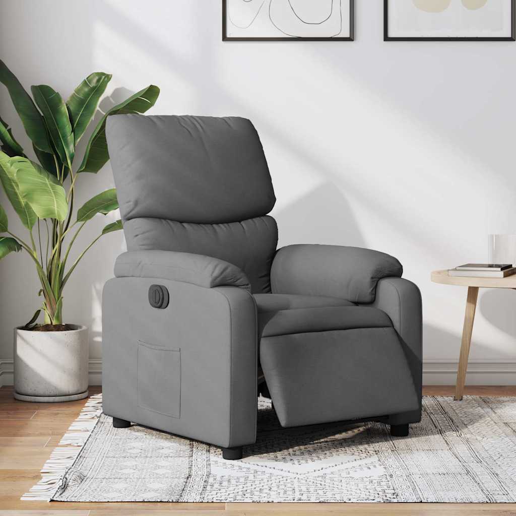 Relaxsessel Elektrisch Dunkelgrau Stoff