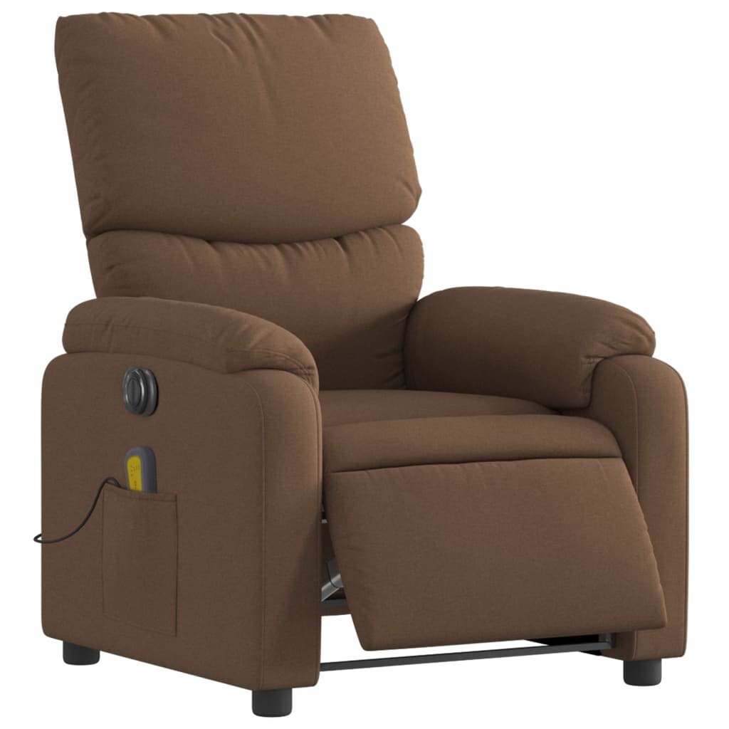 Fauteuil de massage électrique en tissu marron