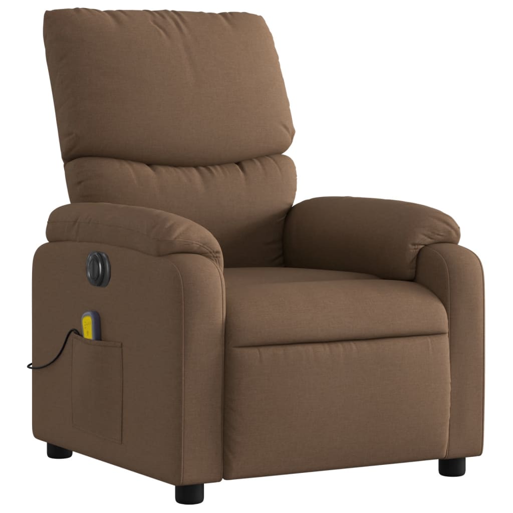 Fauteuil de massage électrique en tissu marron