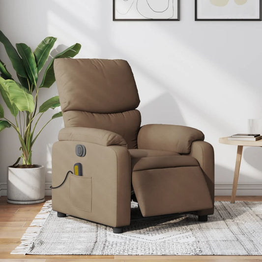 Fauteuil de massage électrique en tissu marron