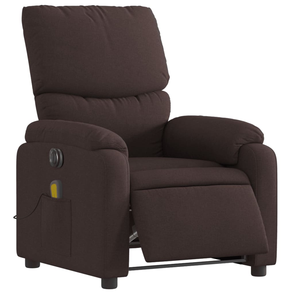 Electric Massage Chair Dark Brown Fabric