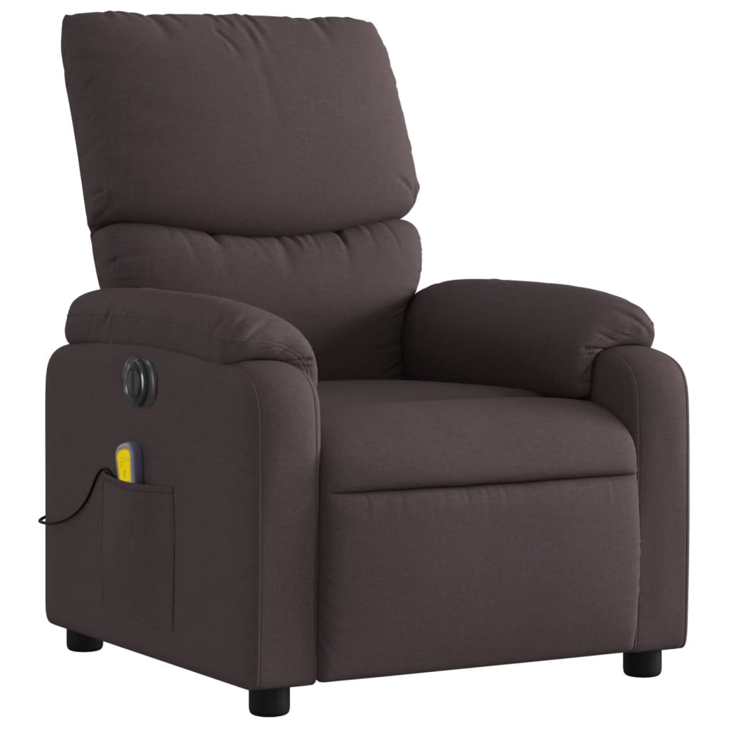Electric Massage Chair Dark Brown Fabric