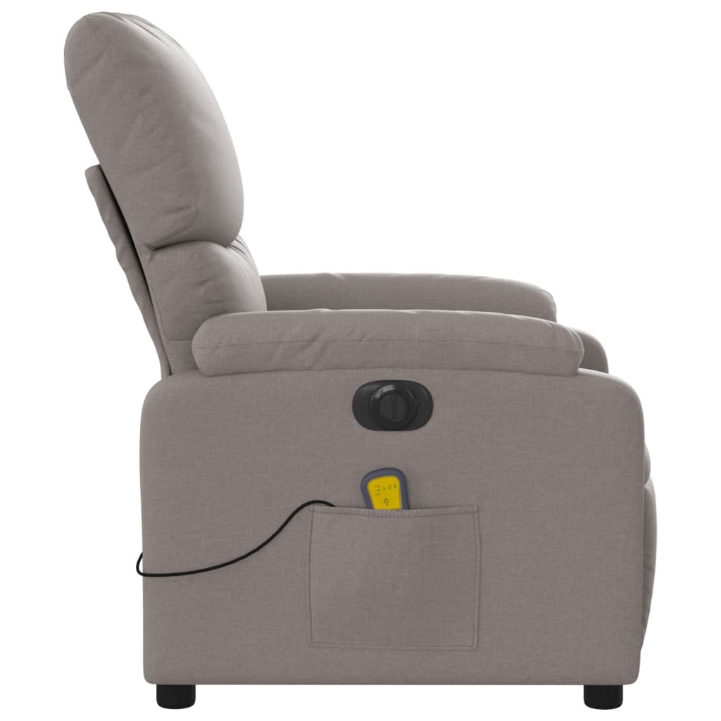 Fauteuil de massage électrique en tissu taupe