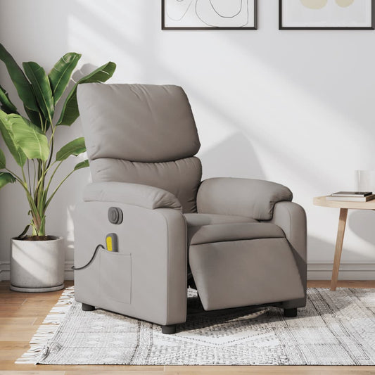 Fauteuil de massage électrique en tissu taupe