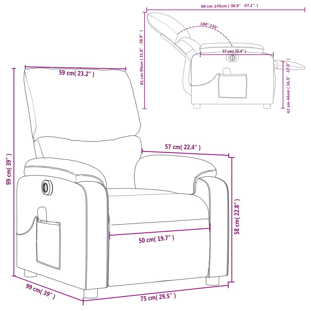 Massagesessel Elektrisch Creme Stoff