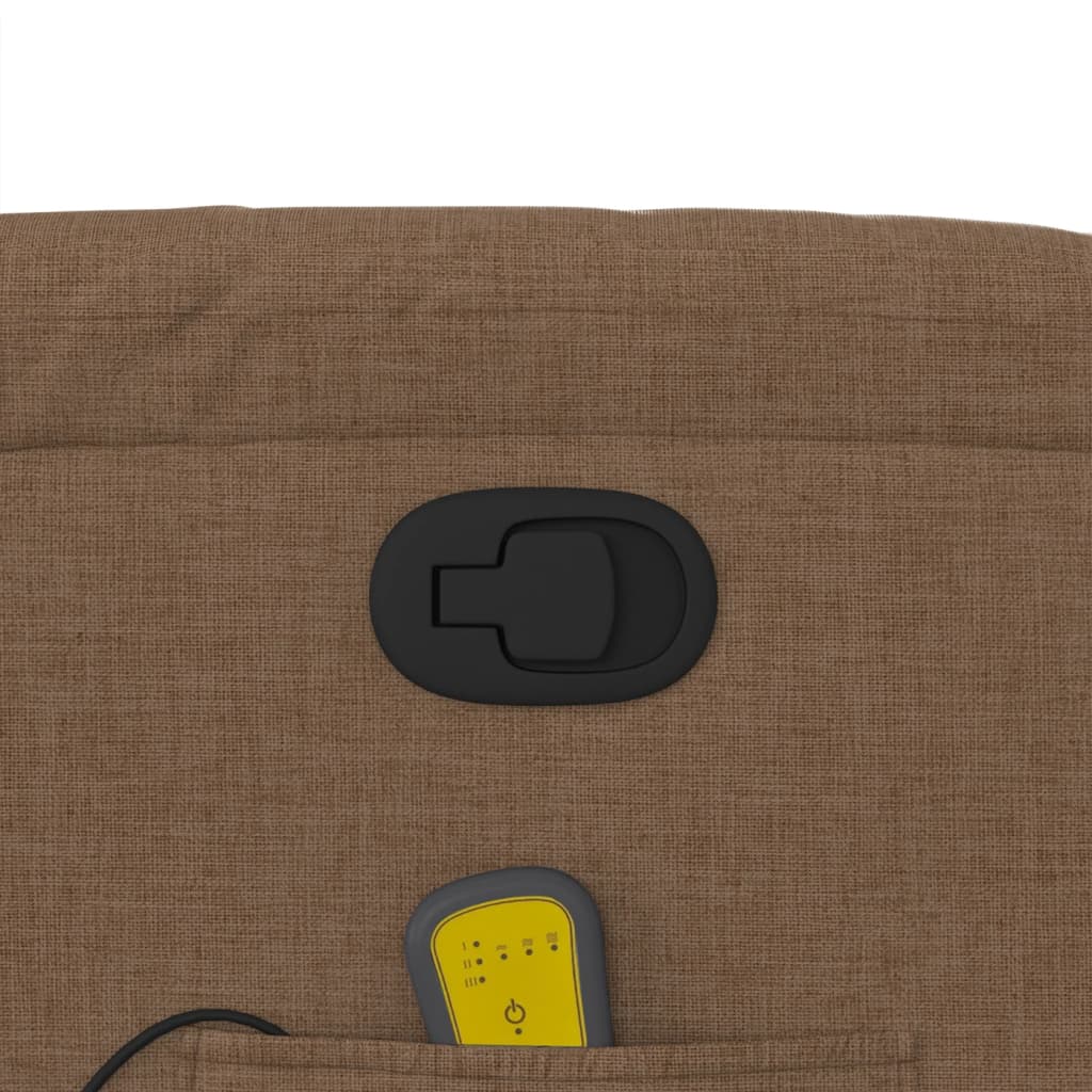 Massagesessel mit Aufstehhilfe Braun Stoff