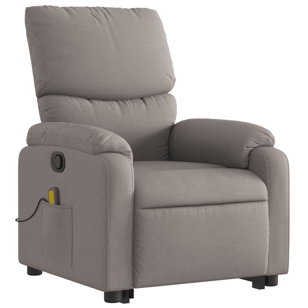 Fauteuil de massage avec aide au verticalisation en tissu taupe