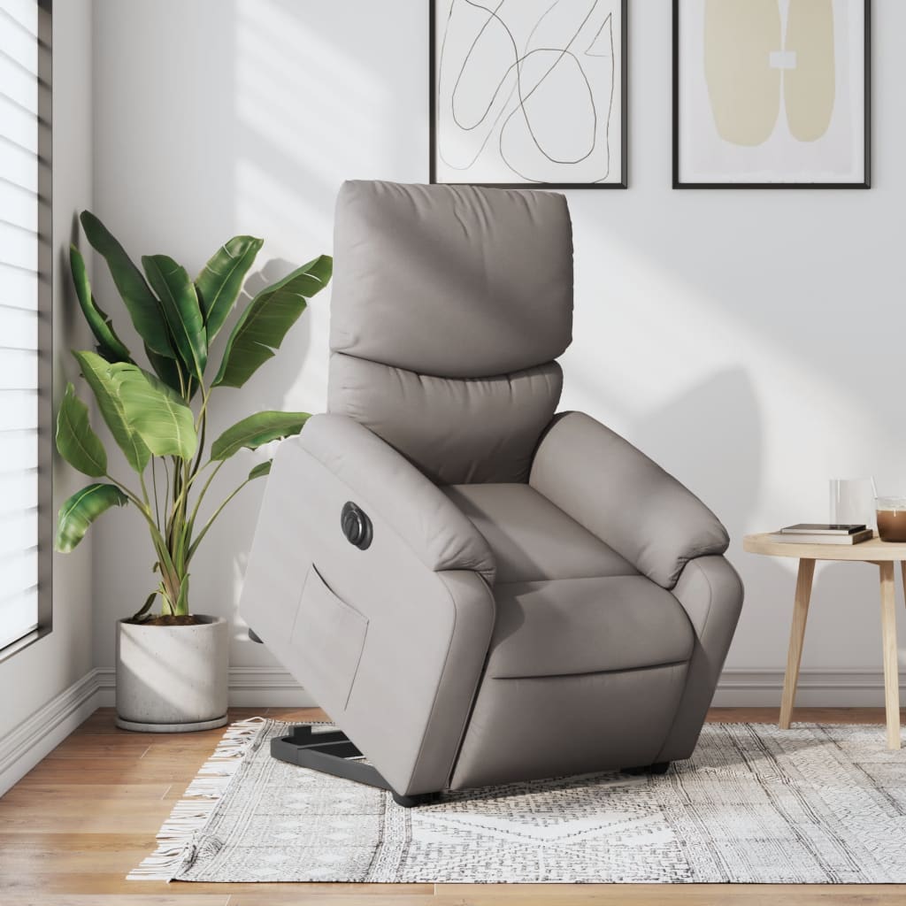 Relaxsessel mit Aufstehhilfe Elektrisch Taupe Stoff