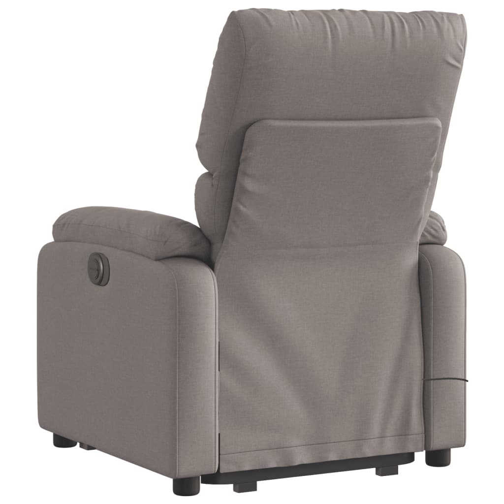Fauteuil de massage électrique avec aide au verticalisation en tissu taupe