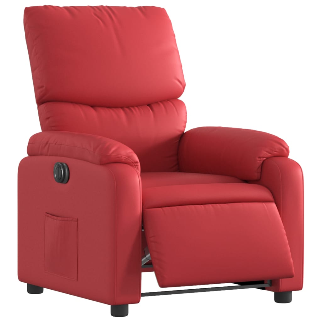 Fauteuil inclinable électrique en similicuir rouge