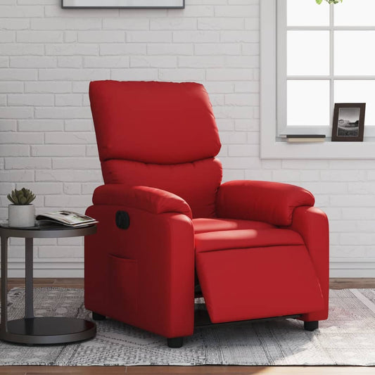Fauteuil inclinable électrique en similicuir rouge