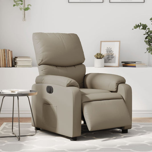 Fauteuil inclinable électrique en similicuir marron cappuccino