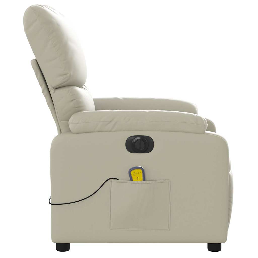 Fauteuil de massage électrique en similicuir crème