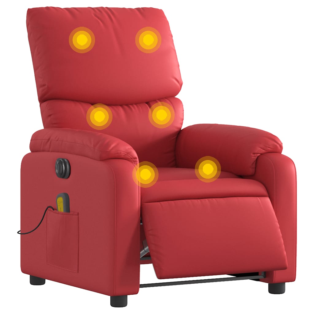 Fauteuil de massage électrique en similicuir rouge