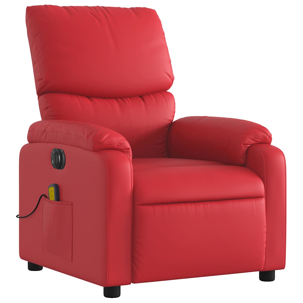 Fauteuil de massage électrique en similicuir rouge