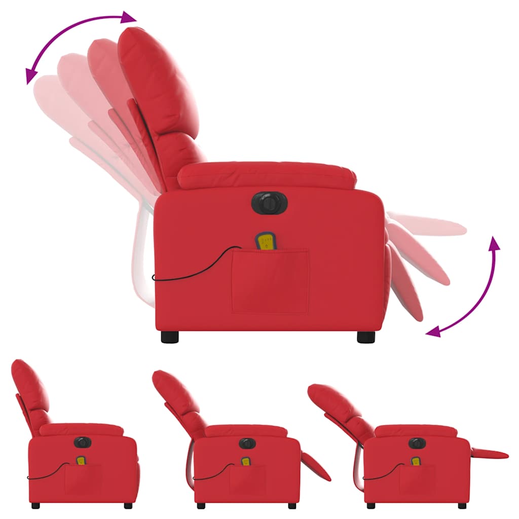 Fauteuil de massage électrique en similicuir rouge
