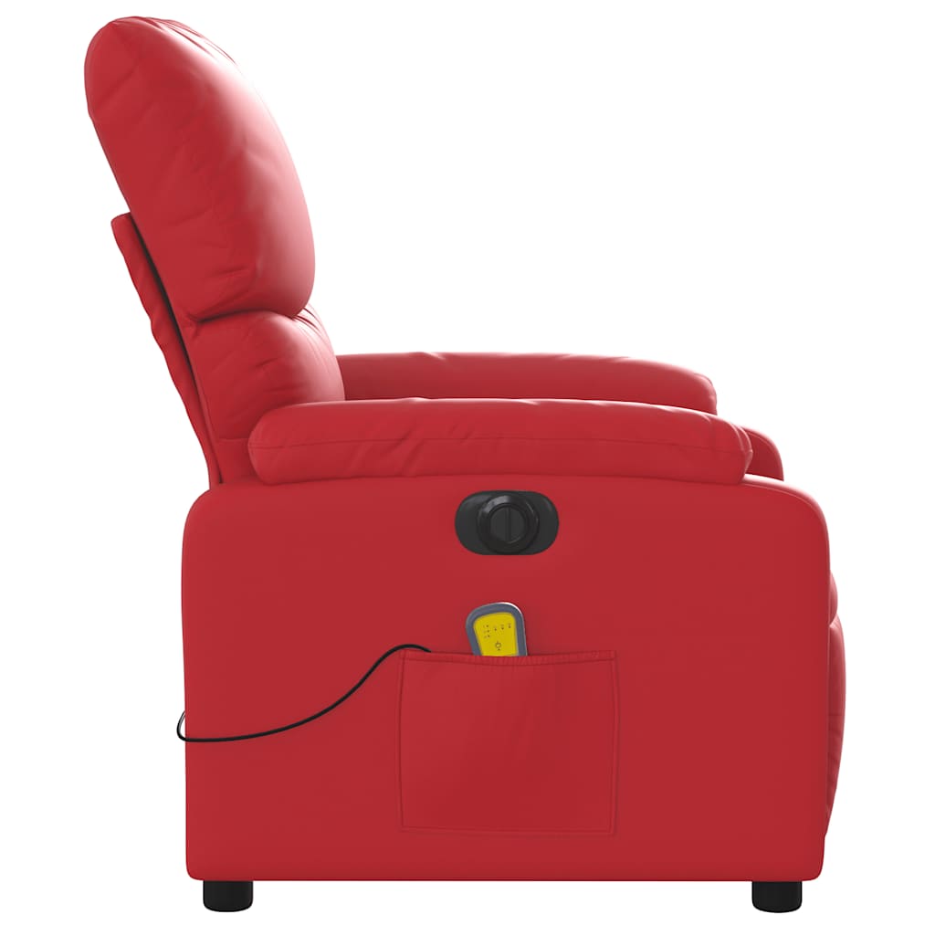 Fauteuil de massage électrique en similicuir rouge