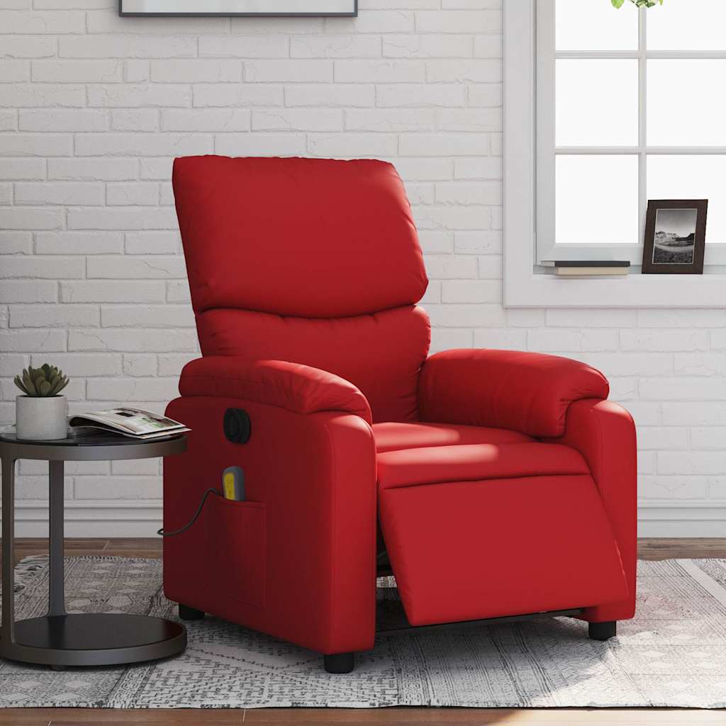 Fauteuil de massage électrique en similicuir rouge
