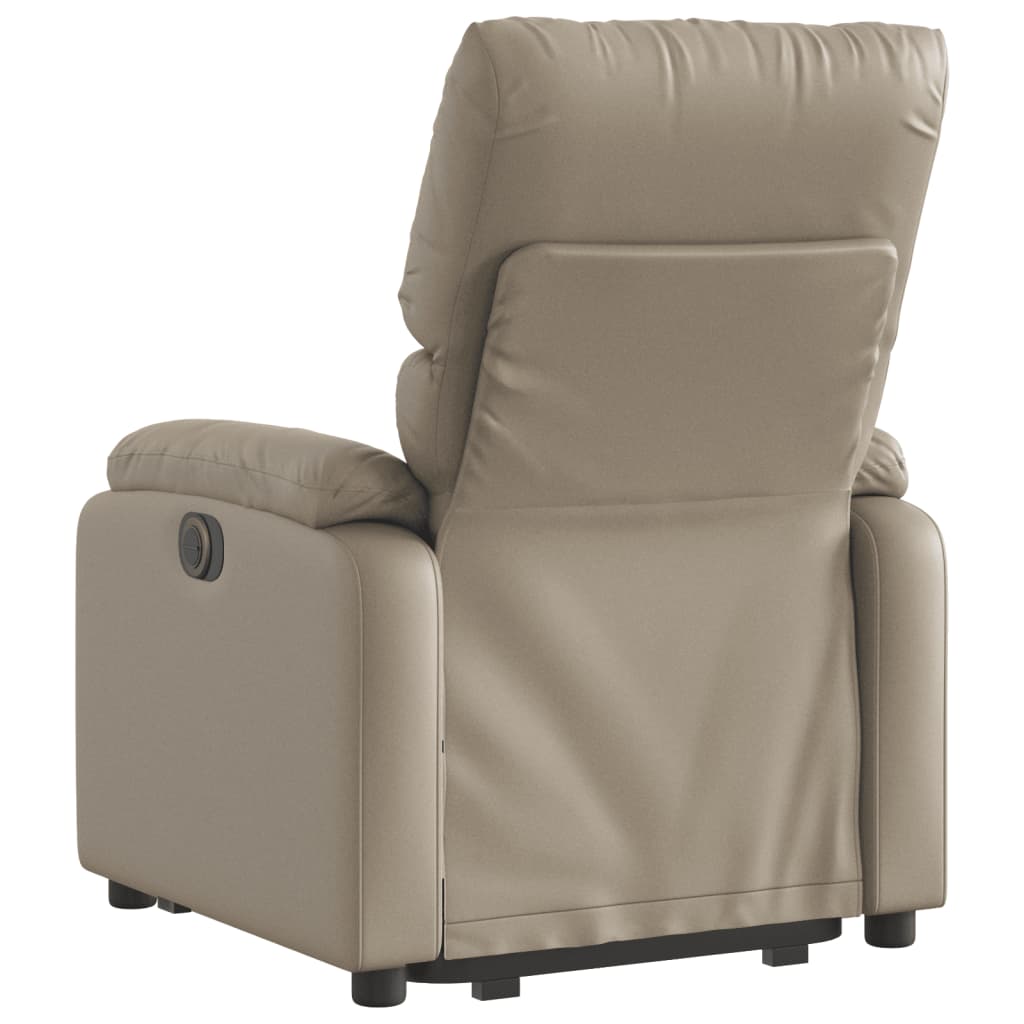 Fauteuil inclinable avec aide à la position debout en cuir artificiel marron cappuccino