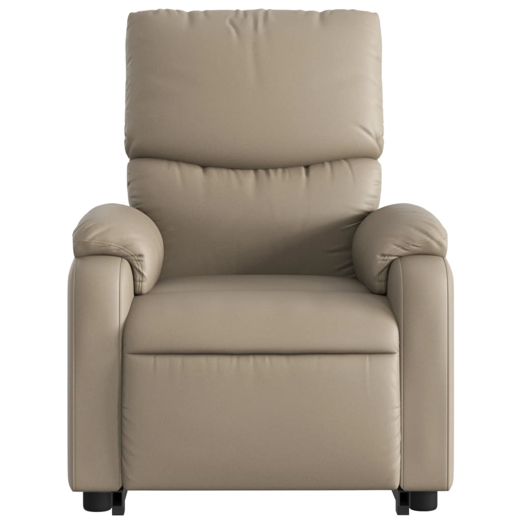 Fauteuil inclinable avec aide à la position debout en cuir artificiel marron cappuccino