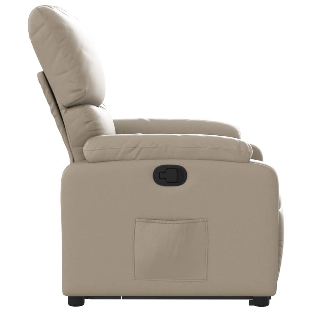 Fauteuil inclinable avec aide à la position debout en cuir artificiel marron cappuccino