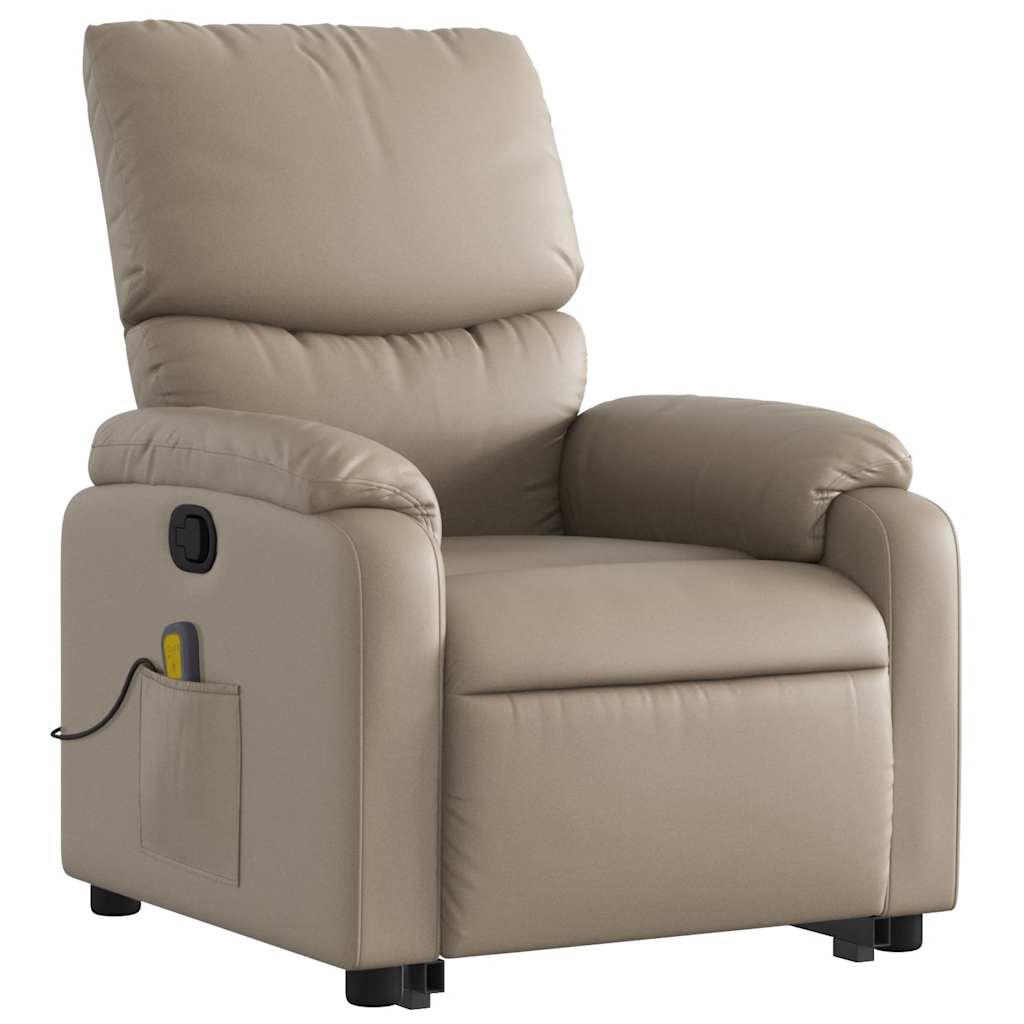 Massagesessel mit Aufstehhilfe Cappuccino Kunstleder