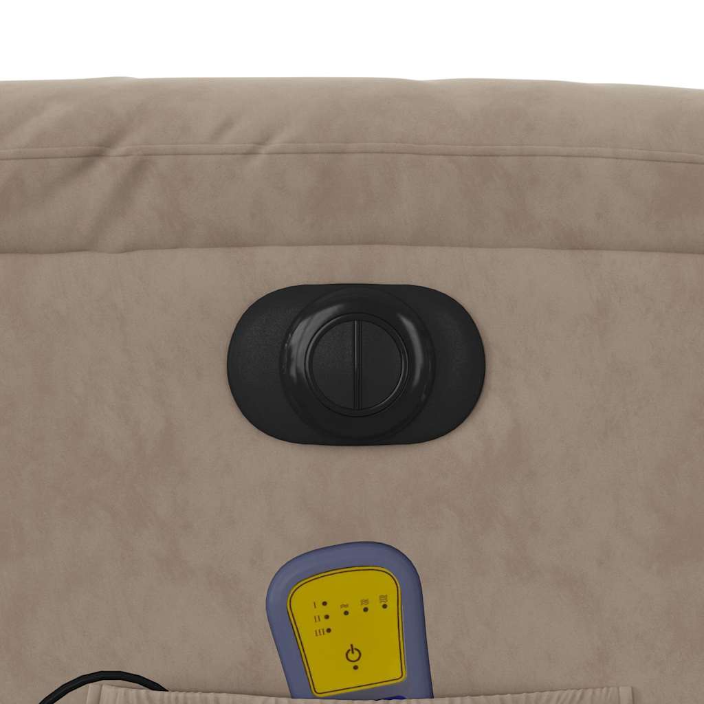 Massagesessel Elektrisch Taupe Mikrofasergewebe