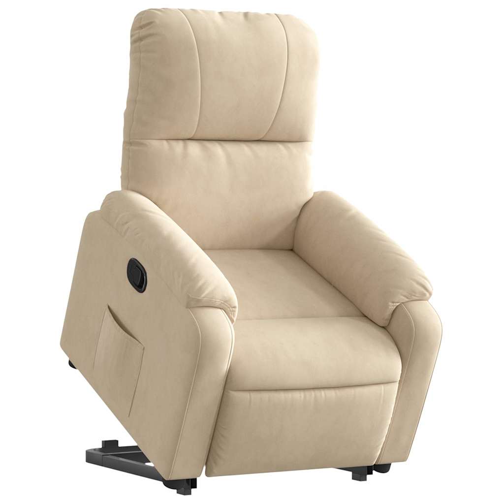 Relaxsessel mit Aufstehhilfe Creme Mikrofasergewebe