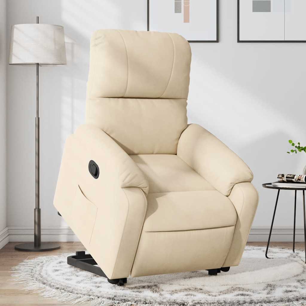 Relaxsessel mit Aufstehhilfe Creme Mikrofasergewebe