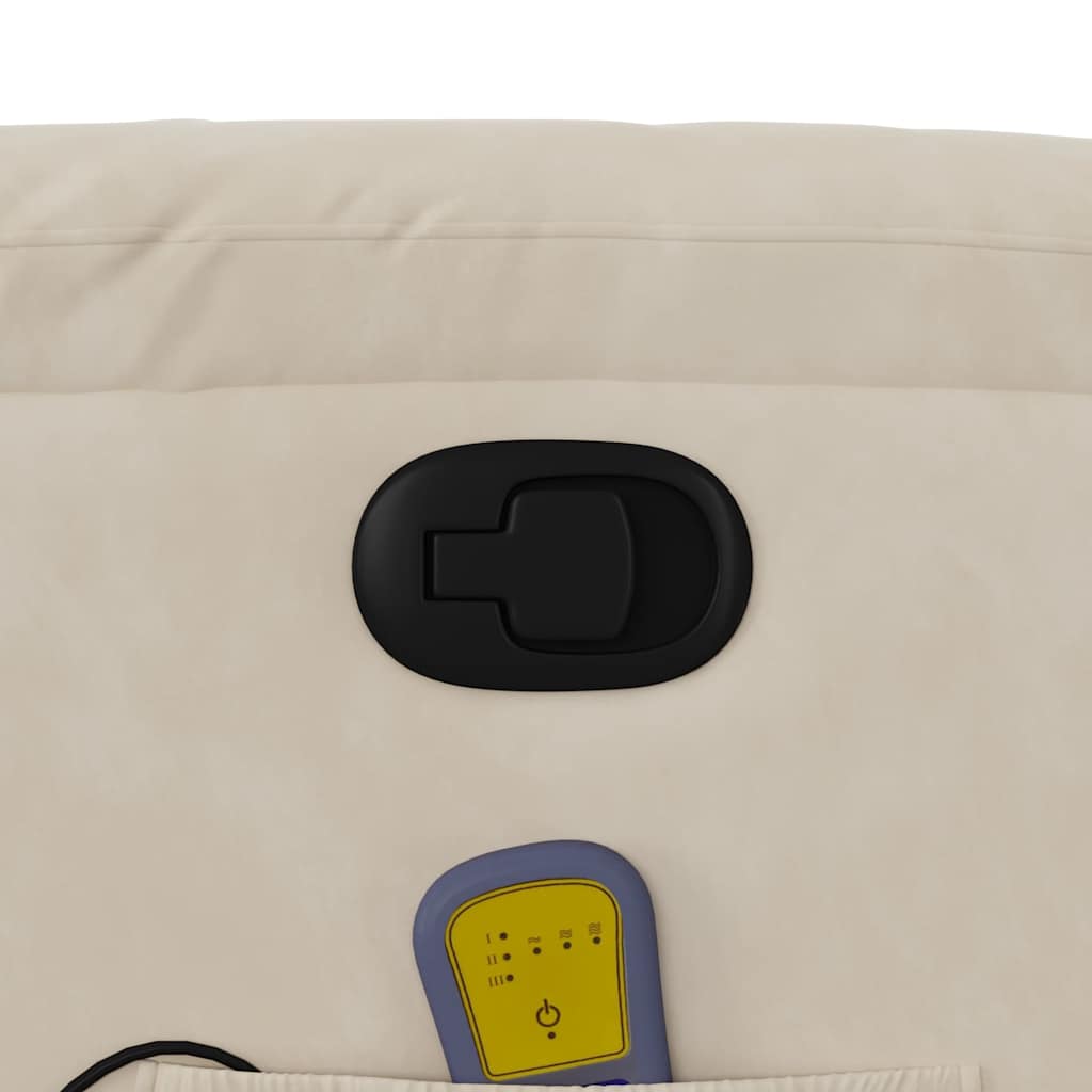 Massagesessel mit Aufstehhilfe Beige Mikrofasergewebe