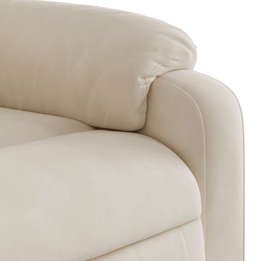 Fauteuil de massage avec aide au verticalisation en tissu microfibre beige