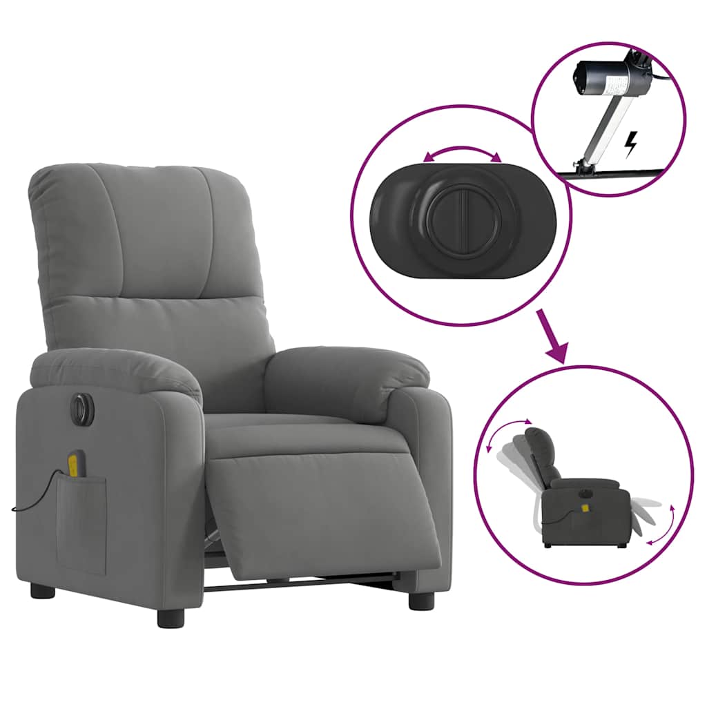 Fauteuil de massage électrique gris foncé