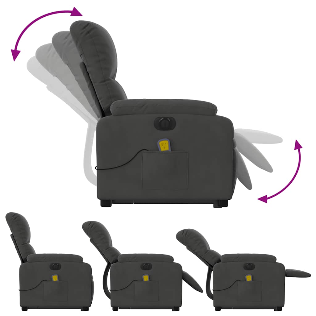 Fauteuil de massage électrique gris foncé