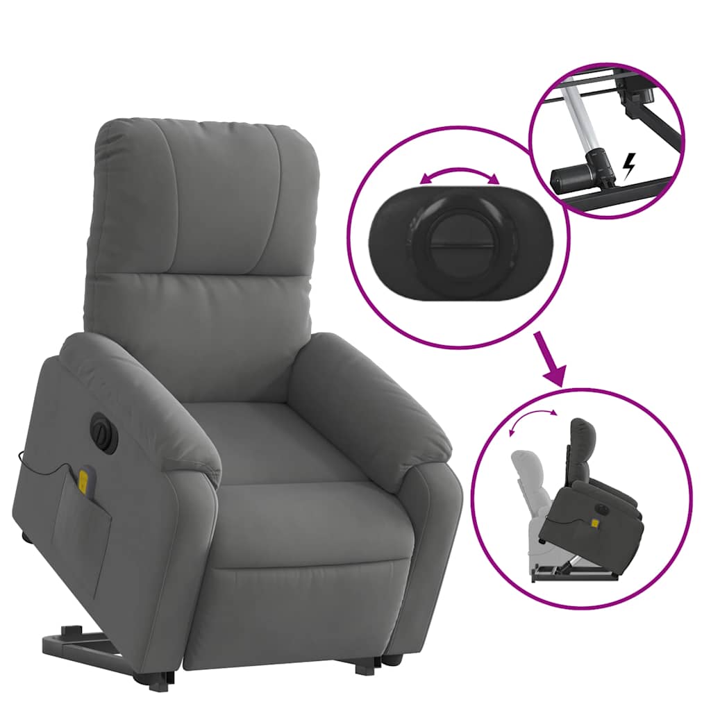 Fauteuil de massage électrique gris foncé