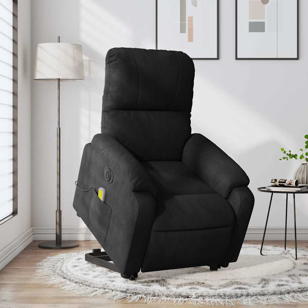 Massagesessel Aufstehhilfe Elektrisch Schwarz Mikrofasergewebe