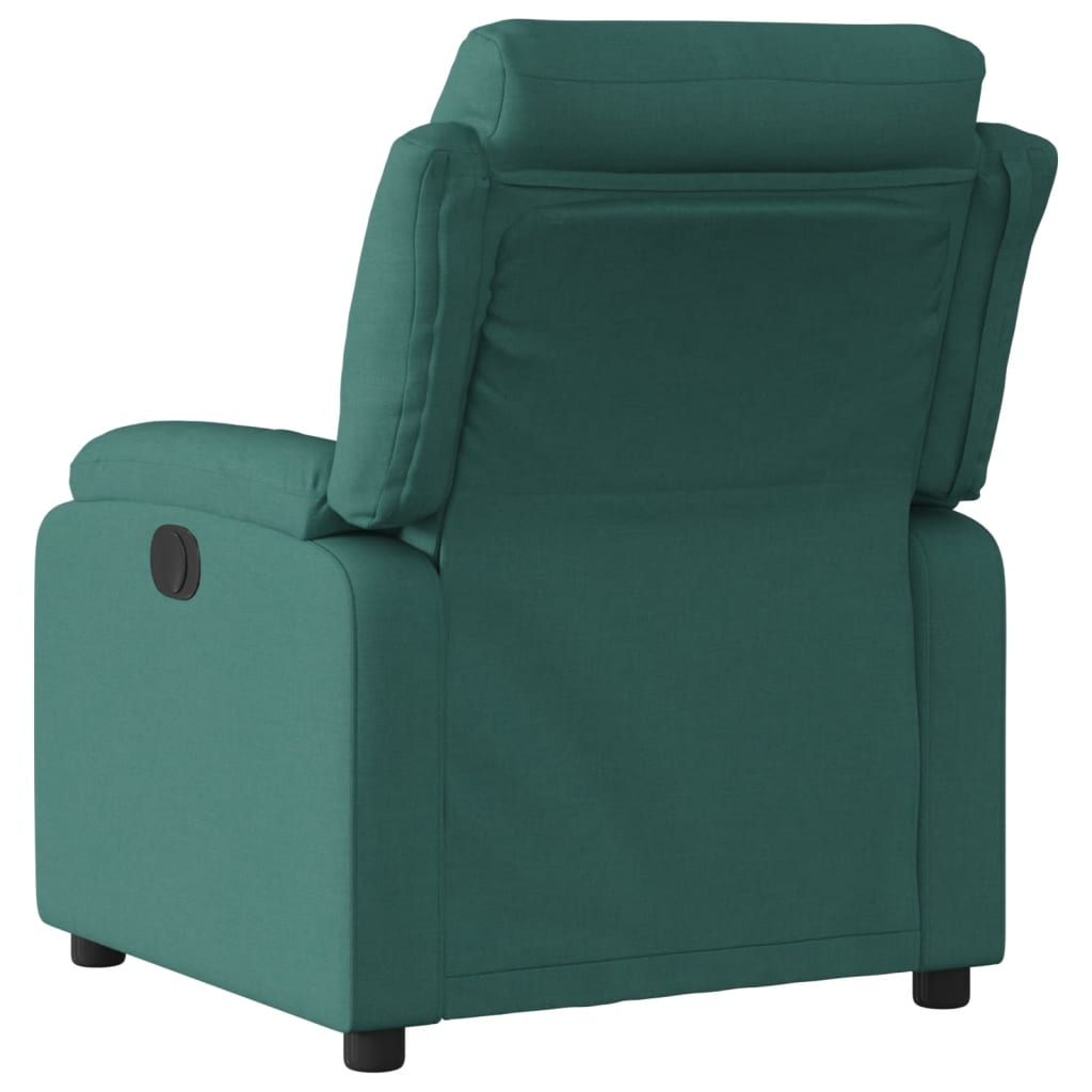 Fauteuil inclinable électrique en tissu vert foncé