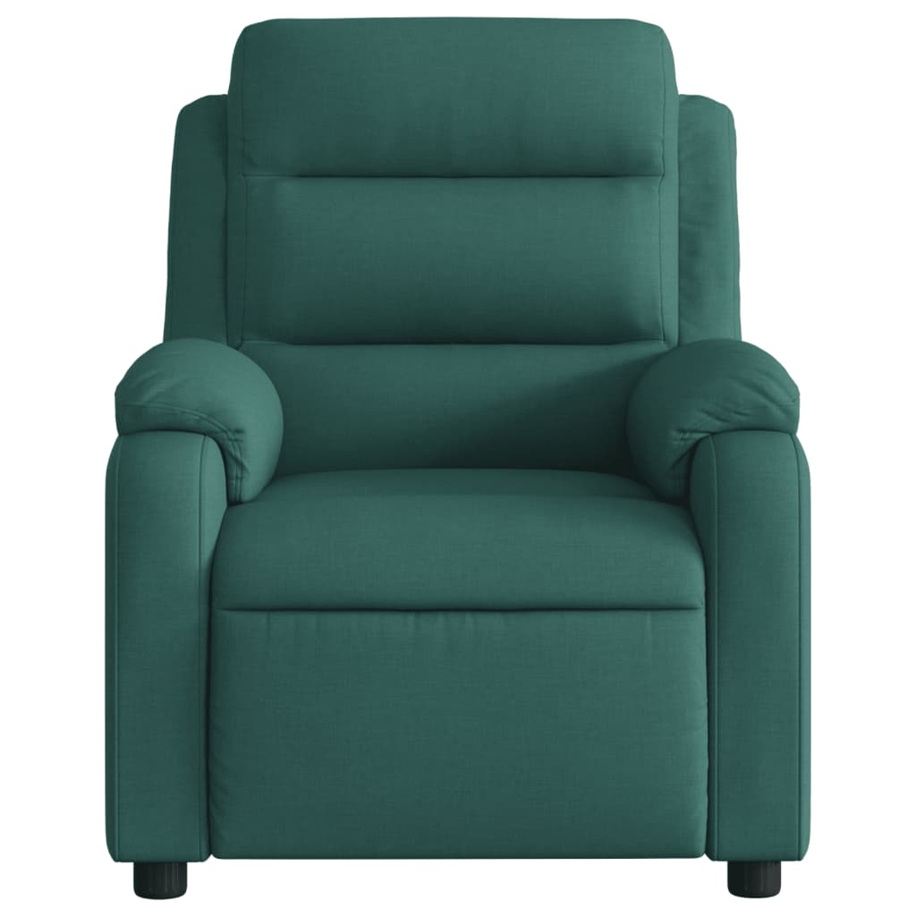 Fauteuil inclinable électrique en tissu vert foncé
