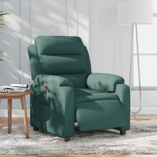 Fauteuil inclinable électrique en tissu vert foncé